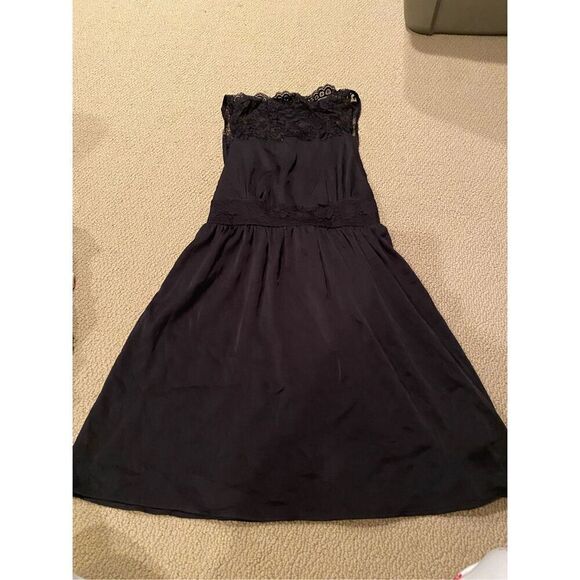 Free People Tea For Two Black Lace Mini Dress Open Sides - Picture 2 of 9